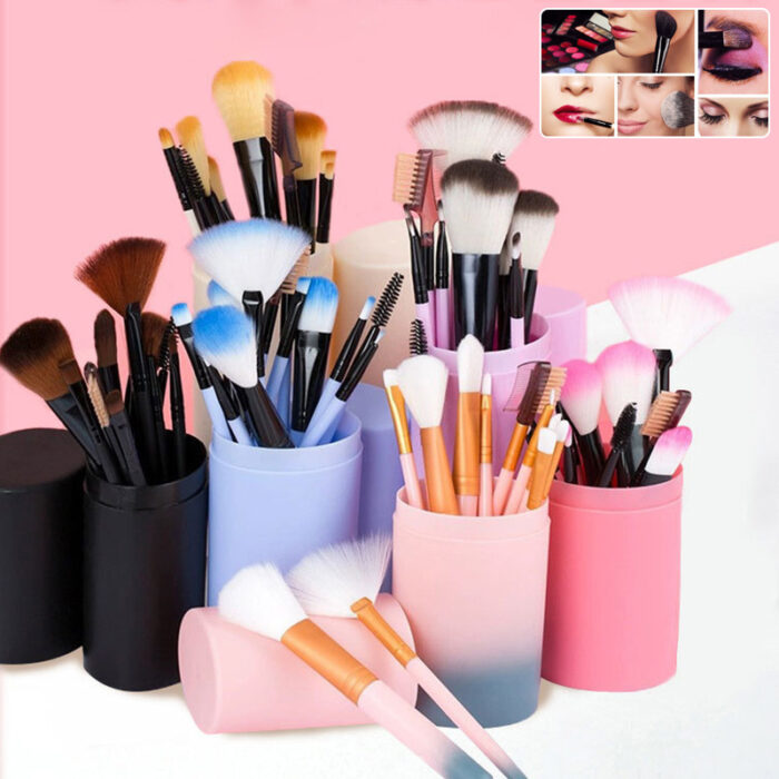 12pcs Makeup Brush Set Blush Eyeshadow Eyelash Highlighter Makeup Brush - Image 1