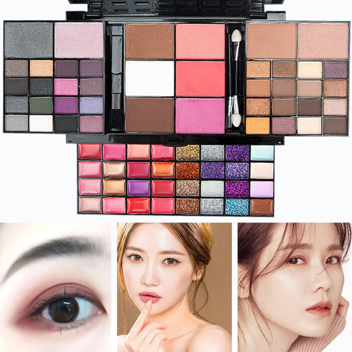 74 Colors Makeup Set Lip Gloss Blush Eyeshadow Highlight Combination Plate Wholesale Makeup Set - Image 3